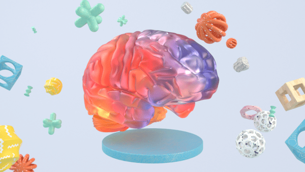 Image of colourful brain representing good brain health.