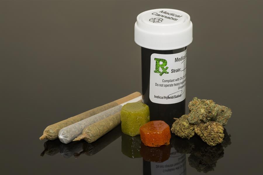 Marijuana medications and prescription bottle.