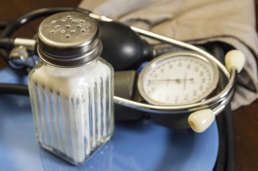 Salt next to blood pressure measuring tool