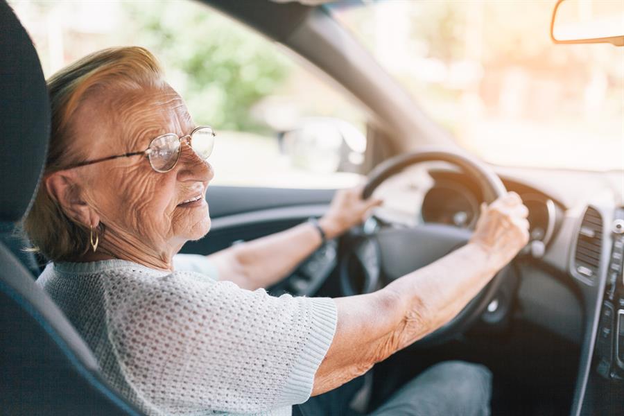 Older woman driving