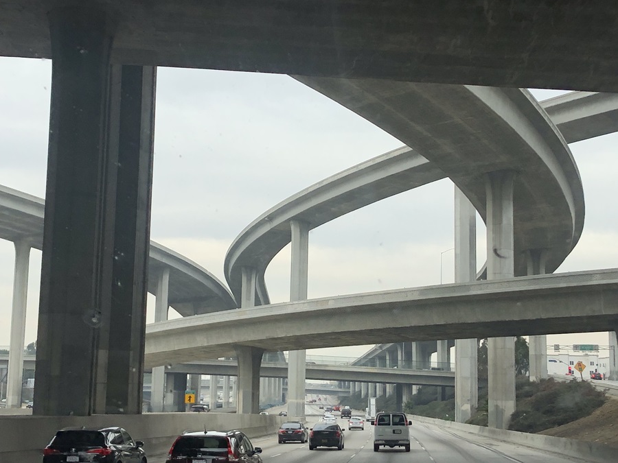 Highway with overpasses conveying complexity